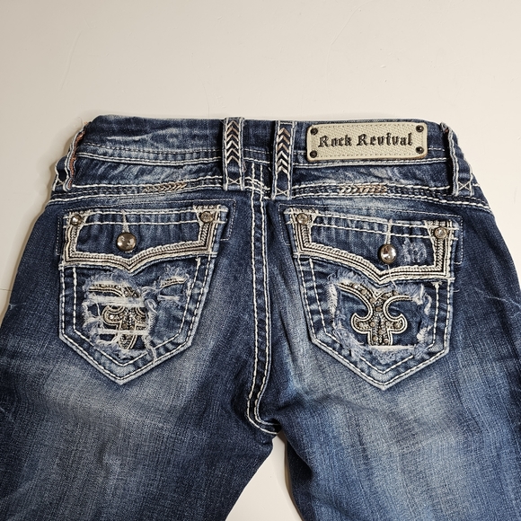 Rock Revival Women's Ellar Blue Slim Boot Cut Jeans - Size 26. - Picture 15 of 16